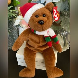 🆕🎄 RETIRED RARE TY BEANIE BABY BEAR “2008 HOLIDAY TEDDY”. MWMT!